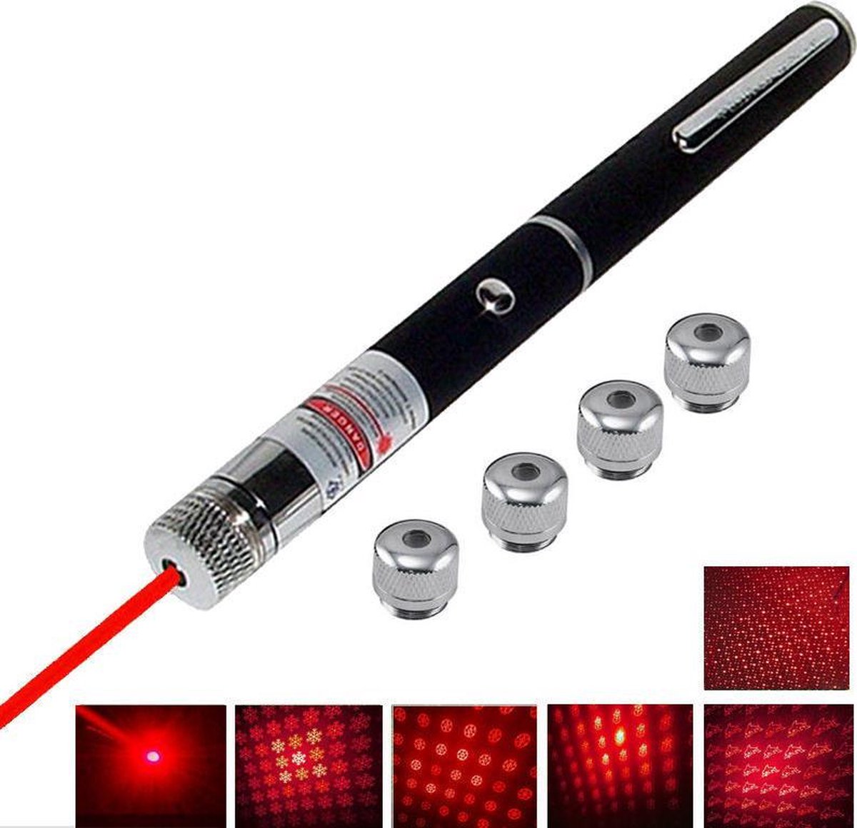 Rode laserpen inclusief opzet patronen|laserpointer|Laser|Voor presenteren|Kattenspeeltje